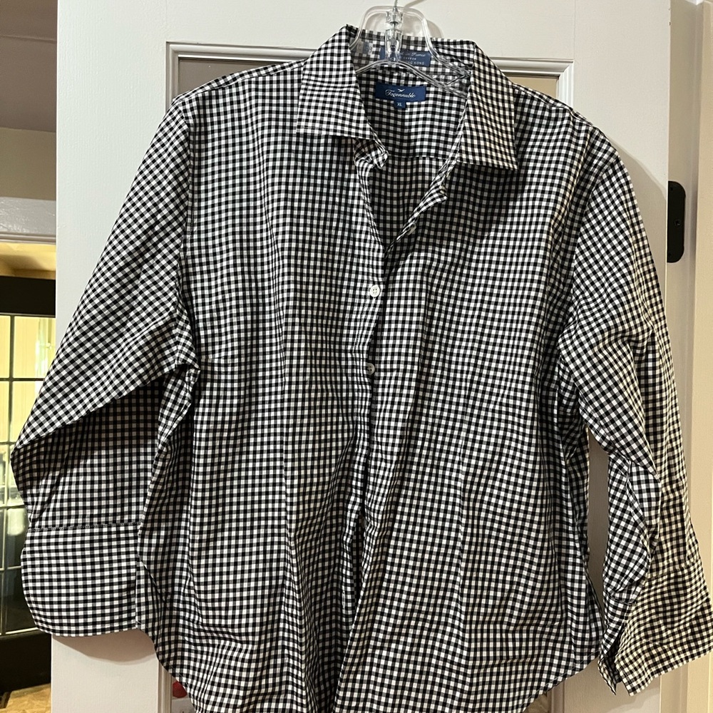 Faconnable Black and White Gingham Women’s Shirt